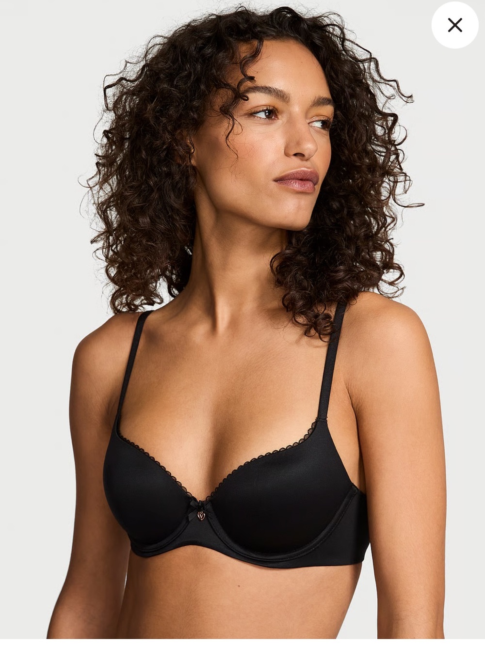 Victoria's Secret Black Lightly Lined Smooth Demi Bra size 32 C